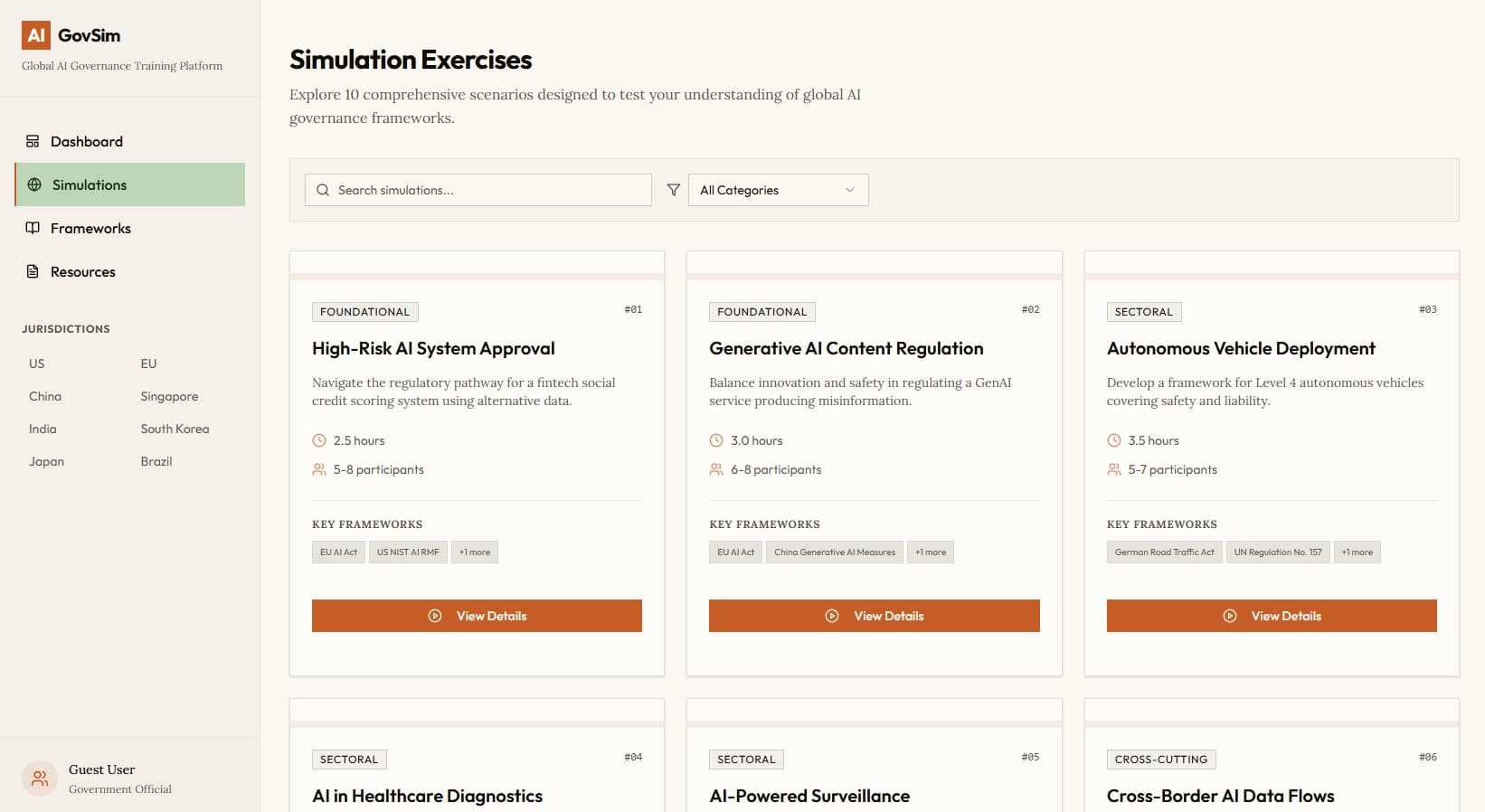 GovSim simulation exercises preview